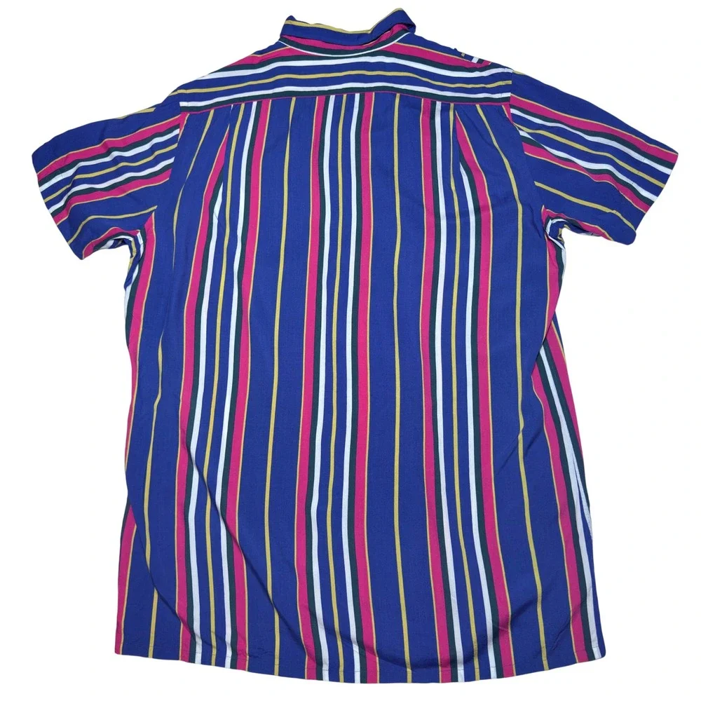 Polo Ralph Lauren Men Large Classic Fit Viscose Camp Resort Multi Striped‎ Shirt